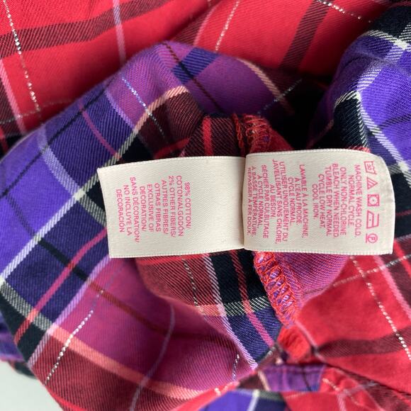 VICTORIA'S SECRET Boyfriend Plaid Sleepshirt Sz Small Metallic Detail - Picture 7 of 8